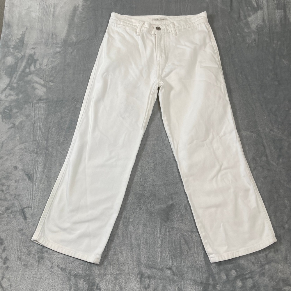 Lucky Brand Womens White Wide Leg High Rise Denim Pants Size 27/4